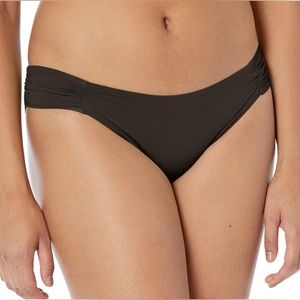 Trina Turk Black Shirred Side Black Bikini Bottoms NWT Size 6
